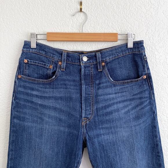 Levi's Premium 501 Skinny Jeans High Waist Dark Indigo Blue Denim W30 L28 - Picture 5 of 13